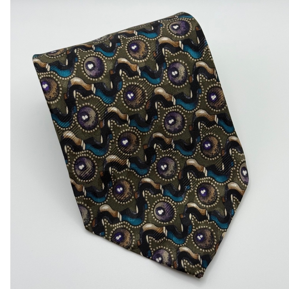 Martin Wong Necktie OS Silk Abstract Geometric Retro 90s Art Deco Maximalist Tie